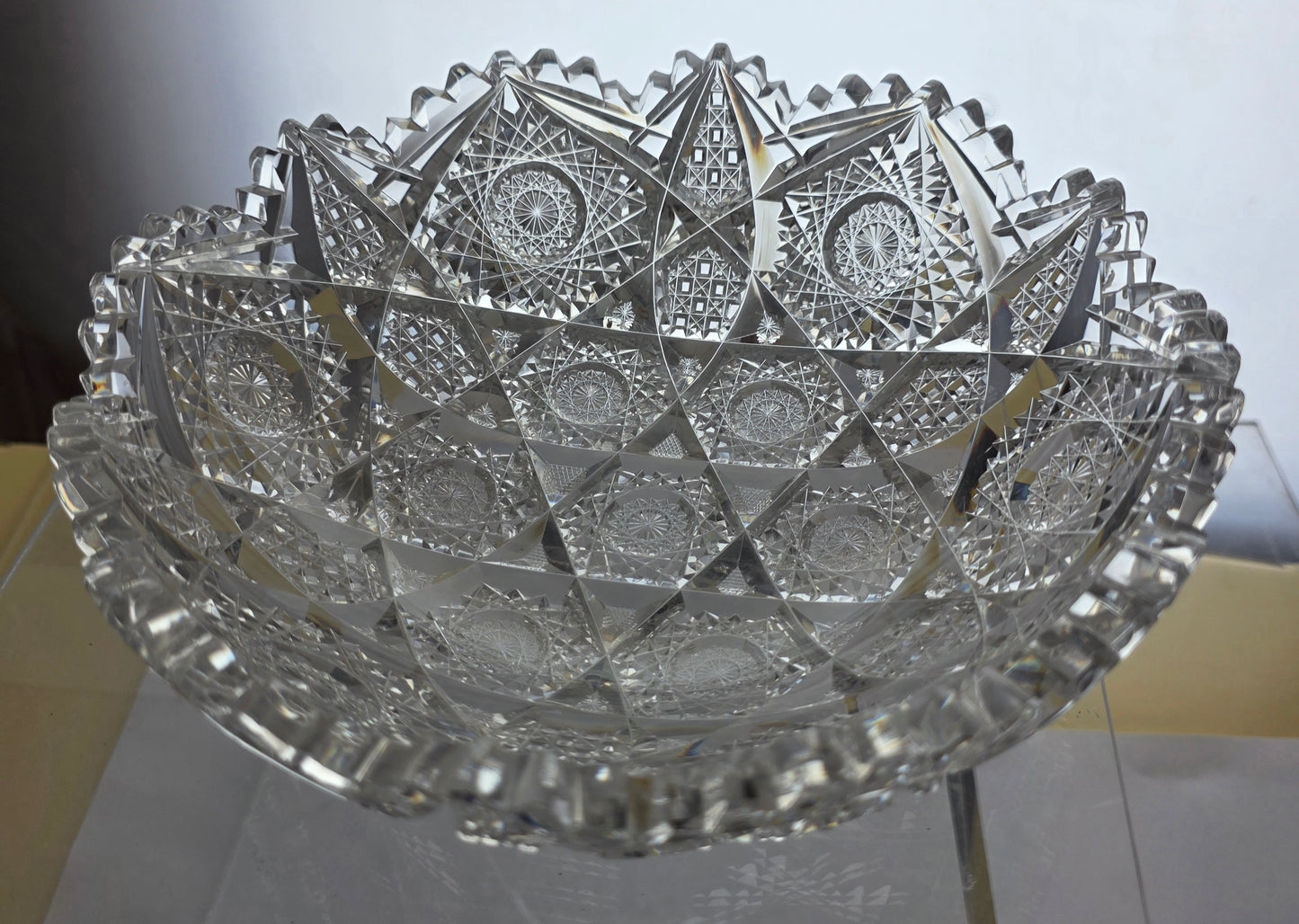 ABP cut glass Egginton cluster bowl American brilliant period 1886 -1915 PA2