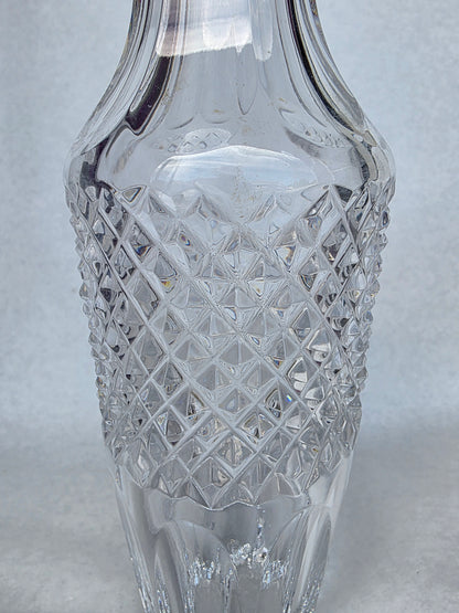 Hand cut glass Kldkotschnik vase Gold band
