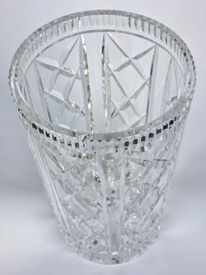 Waterford CUT GLASS  signed vase old cut in Ireland