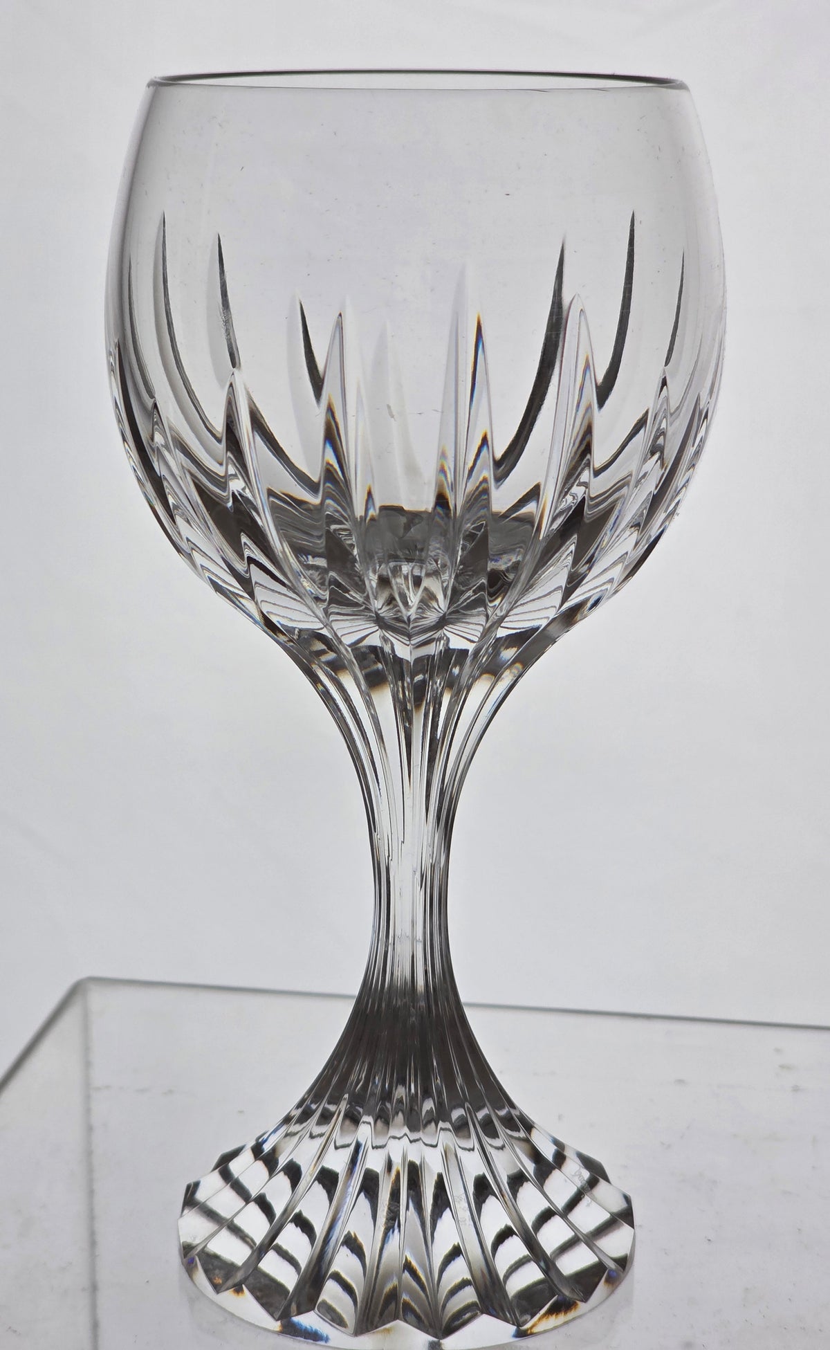 Baccarat Massena wine glasses pair SIGNED