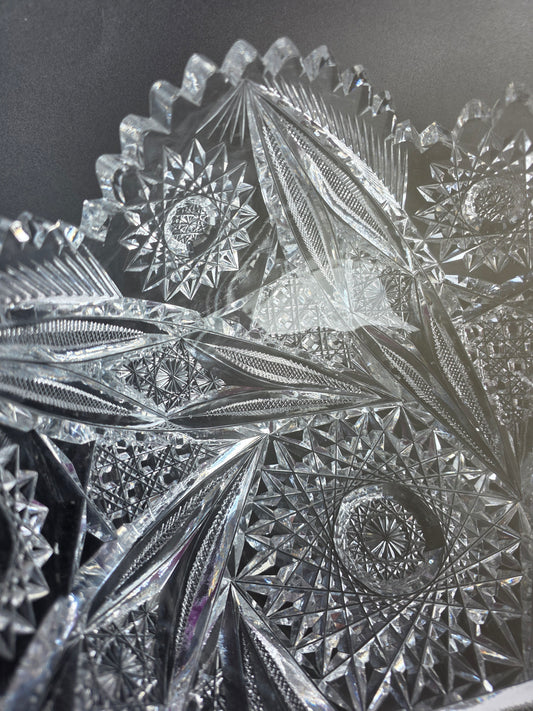 ABP cut glass bowl American brilliant period 1886 -1915 bob14
