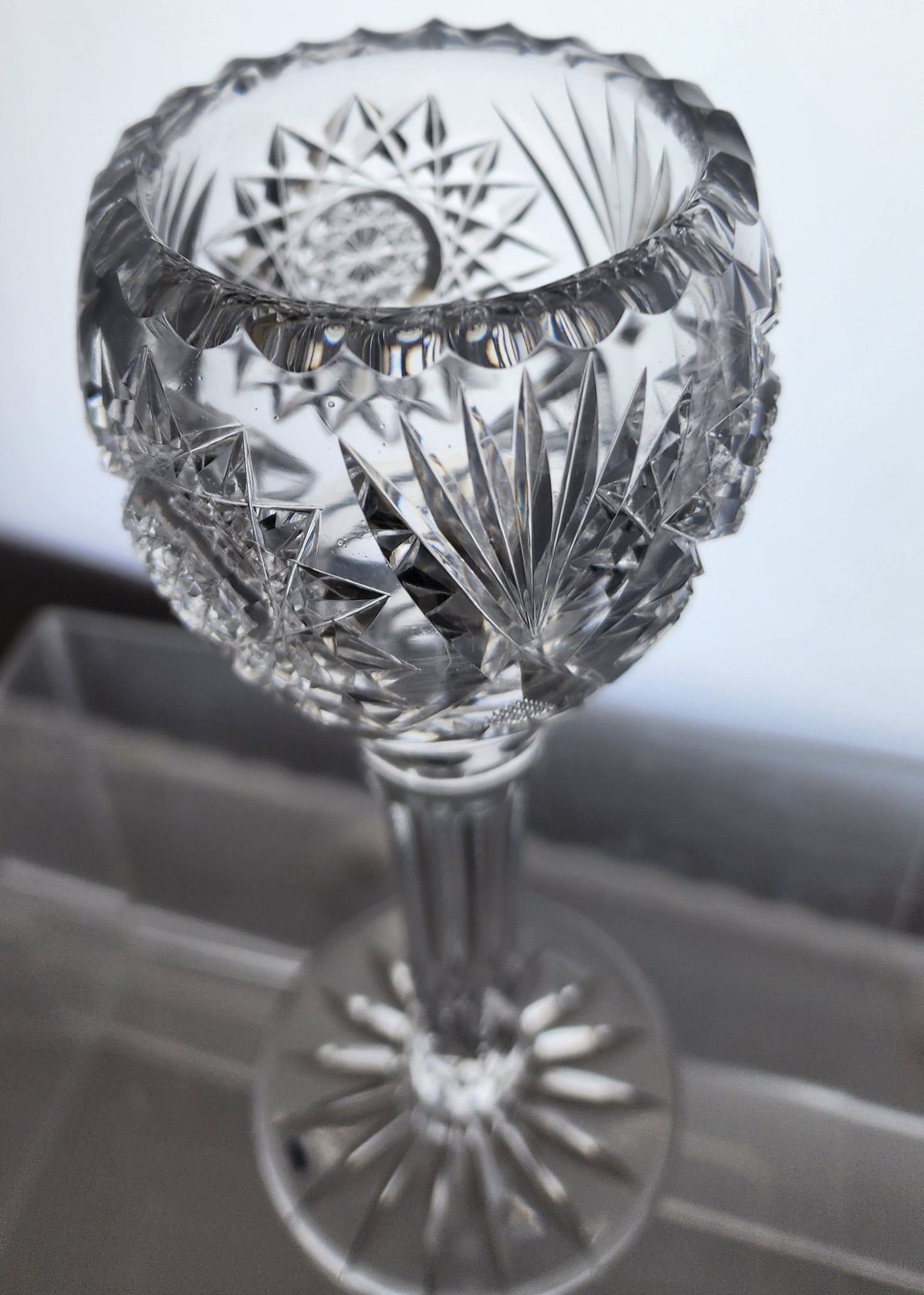Signed Fry CUT glass vase