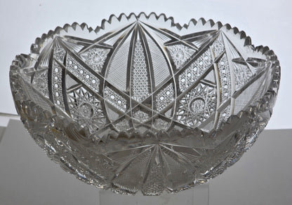 ABP cut glass blown blank bowl American brilliant period 1886 -1915 bob37