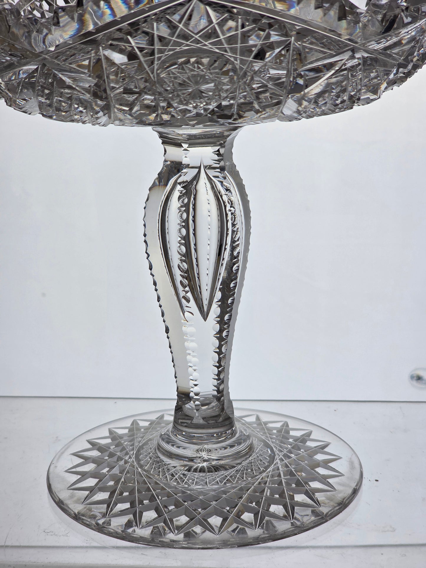 ABP cut glass compote American brilliant period 1886 -1915 PA22