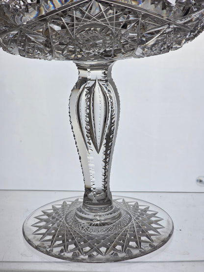 ABP cut glass compote American brilliant period 1886 -1915 PA22