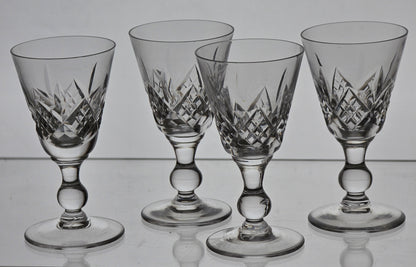 4 Signed Hand Cut Glass Liquor Glengarry Cambridge Stuart