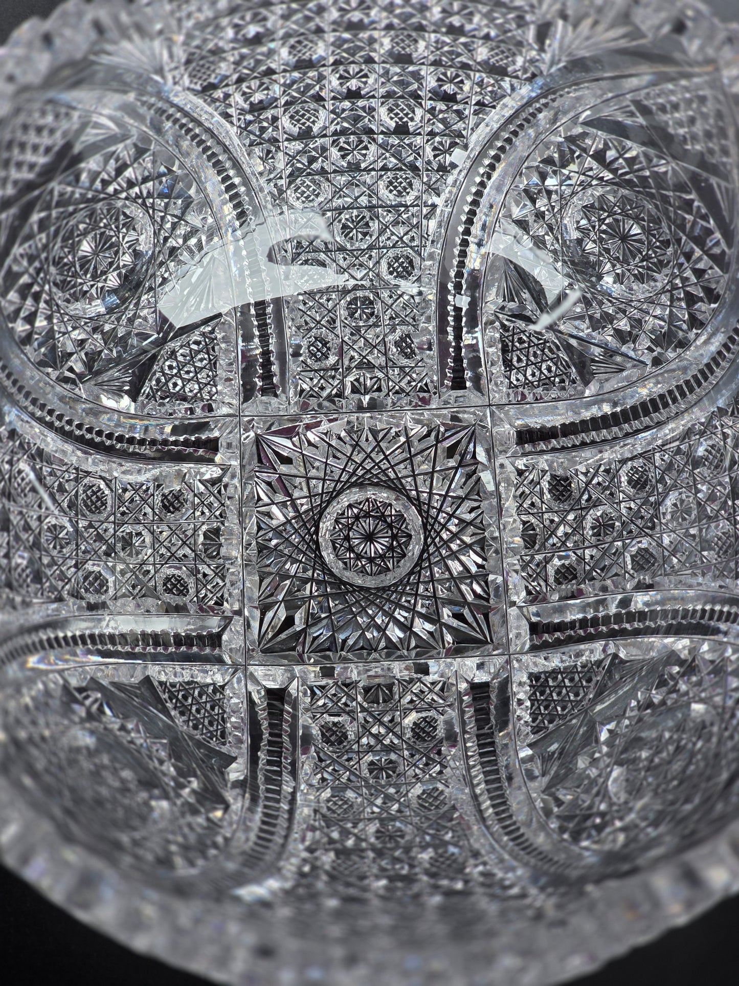 ABP cut glass blown blank bowl American brilliant period 1886 -1915 bob12