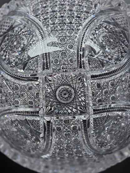 ABP cut glass blown blank bowl American brilliant period 1886 -1915 bob12