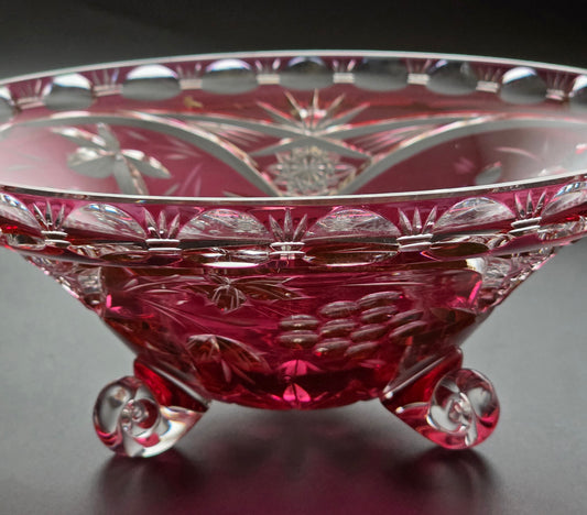 Cut to clear 3 leged bowl Hand cut