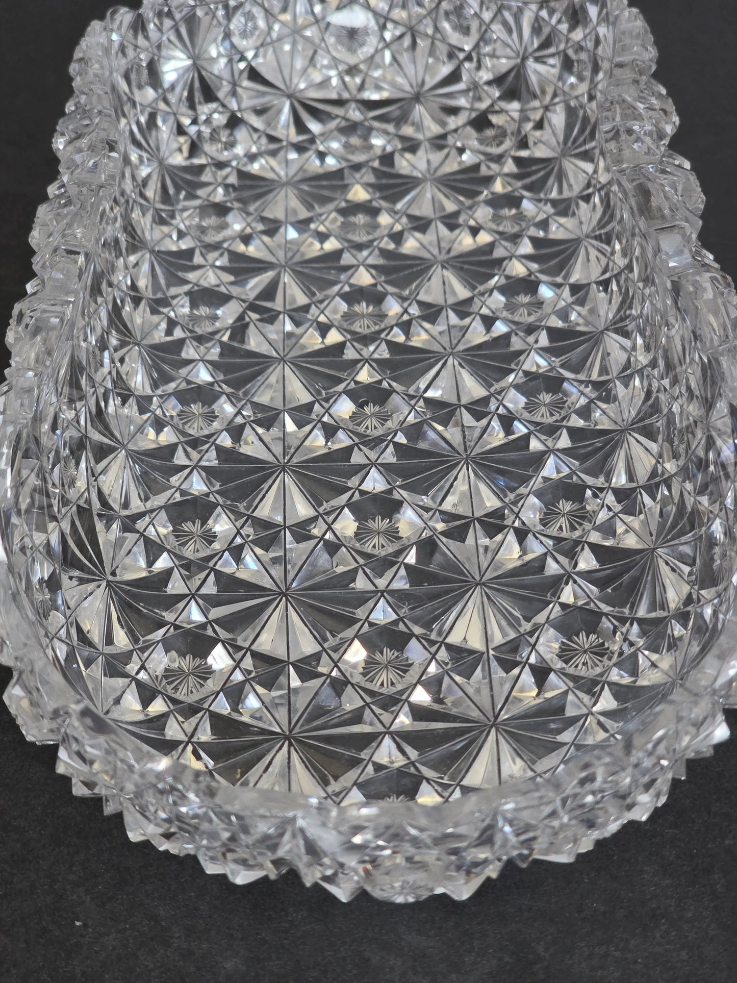 ABP Cut glass folded shape dish Russian pattern bob20