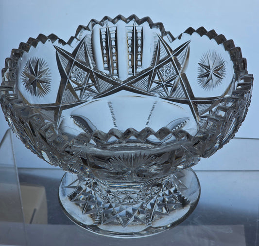 ABP cut glass pedestal American brilliant period 1886 -1915 PA10