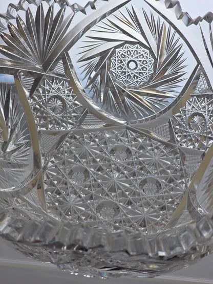 ABP cut glass bowl American brilliant period 1886 -1915 palm1