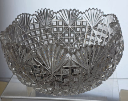 ABP cut glass Clark bowl American brilliant period 1886 -1915 PA6