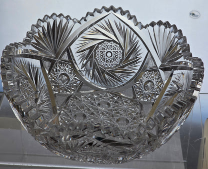 ABP cut glass bowl American brilliant period 1886 -1915 palm1