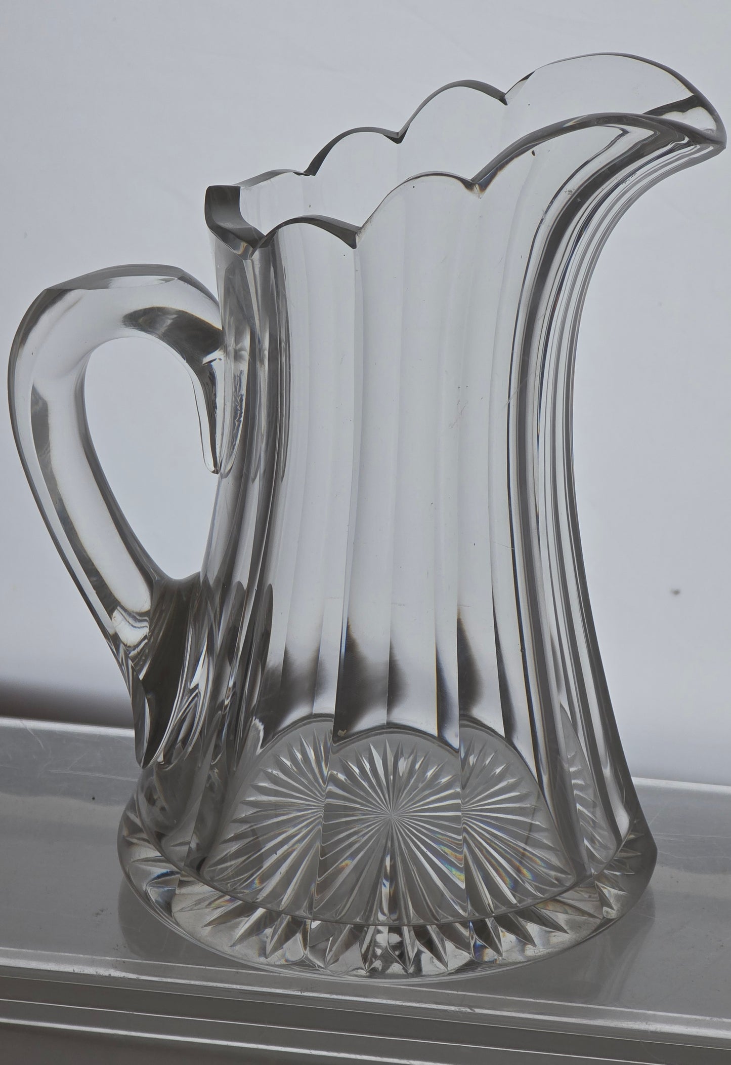Signed Libbey cut glass pitcher ABP antique.