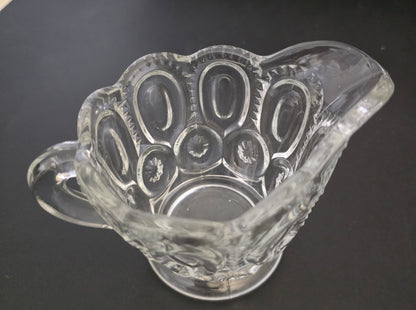 L E Smith moon and star clear Glass sugar and creamer