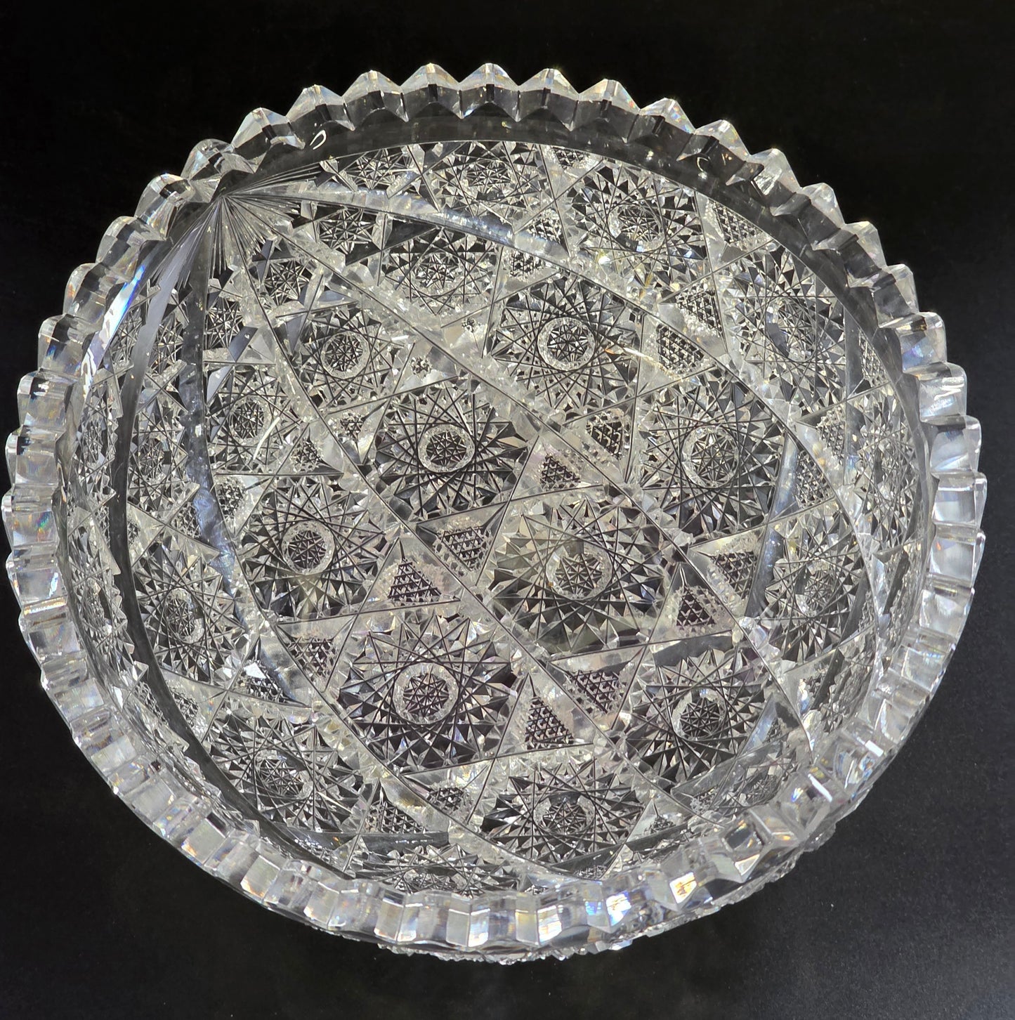 ABP cut glass bowl American brilliant period 1886 -1915 bob51