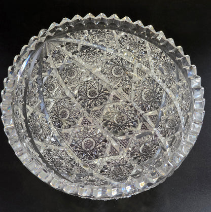 ABP cut glass bowl American brilliant period 1886 -1915 bob51