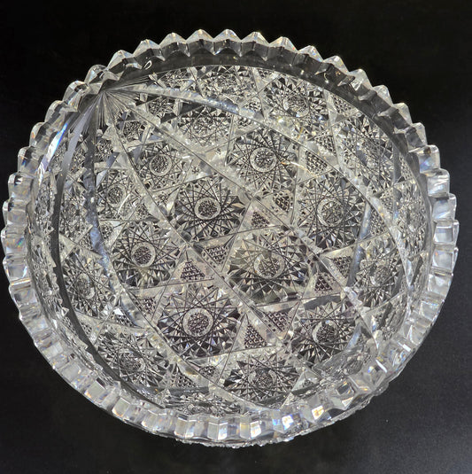 ABP cut glass bowl American brilliant period 1886 -1915 bob51