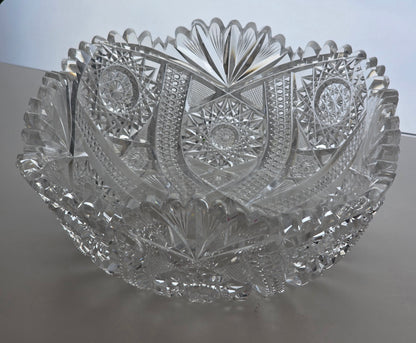 ABP cut glass square bowl American brilliant period 1886 -1915 bob8