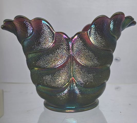 L E Smith Glass oval purple deep bowl/vase