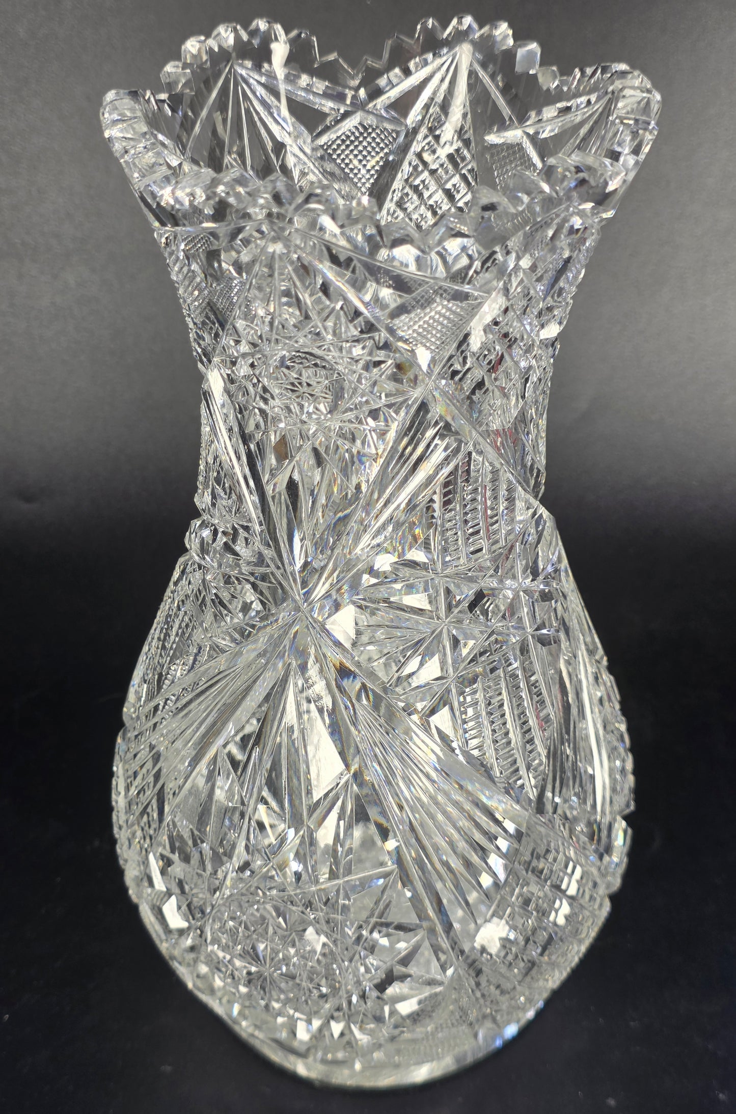 ABP cut glass vase American brilliant period 1886 -1915 PA11