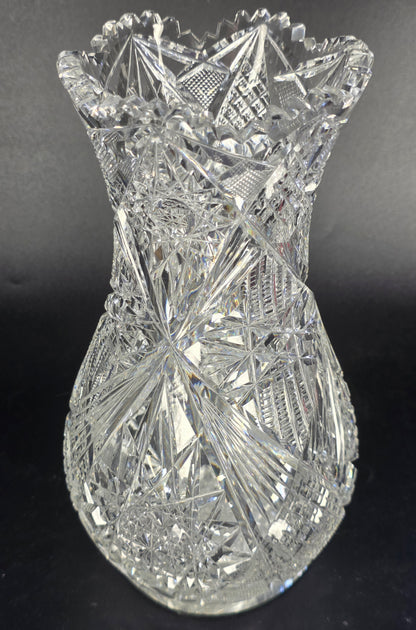 ABP cut glass vase American brilliant period 1886 -1915 PA11
