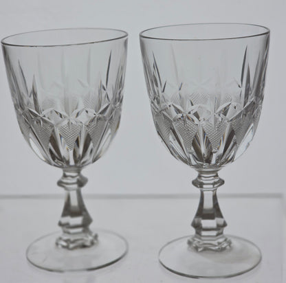 4 Hand Cut glass wines stemware