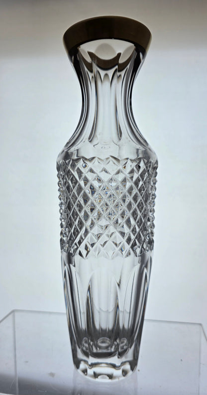 Hand cut glass Kldkotschnik vase Gold band