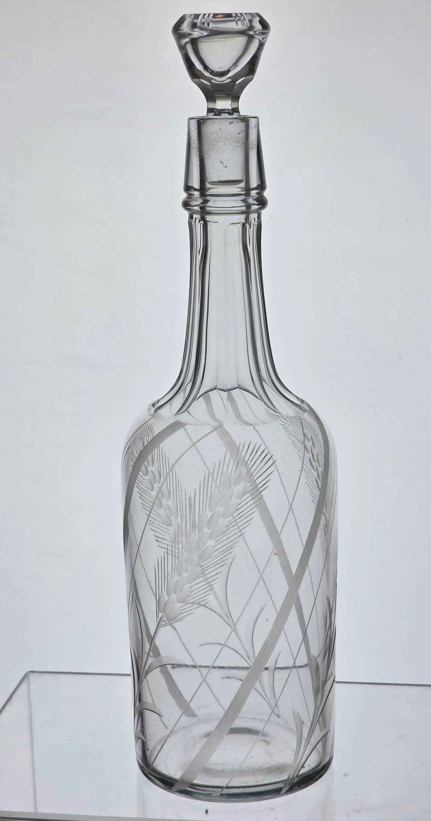 Cut Glass Wheat Decanter