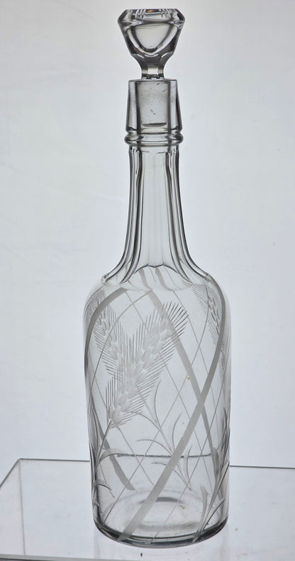 Cut Glass Wheat Decanter