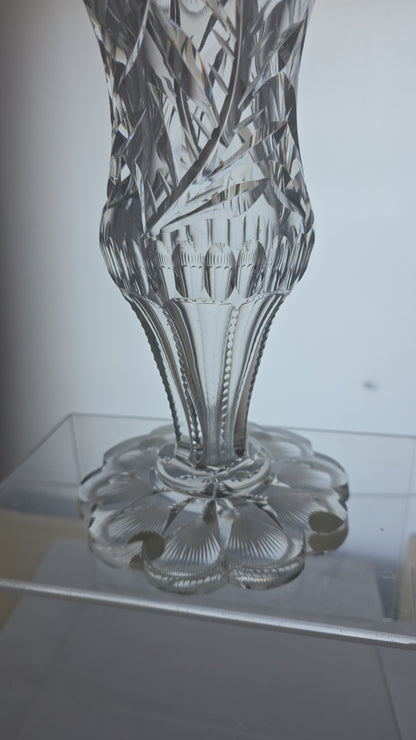 ABP cut glass vase American brilliant period 1886 -1915
