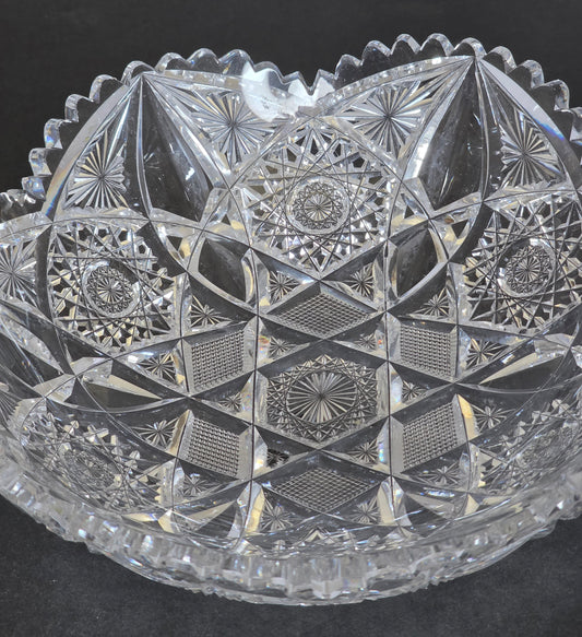 ABP cut glass signed Hawkes bowl American bob22