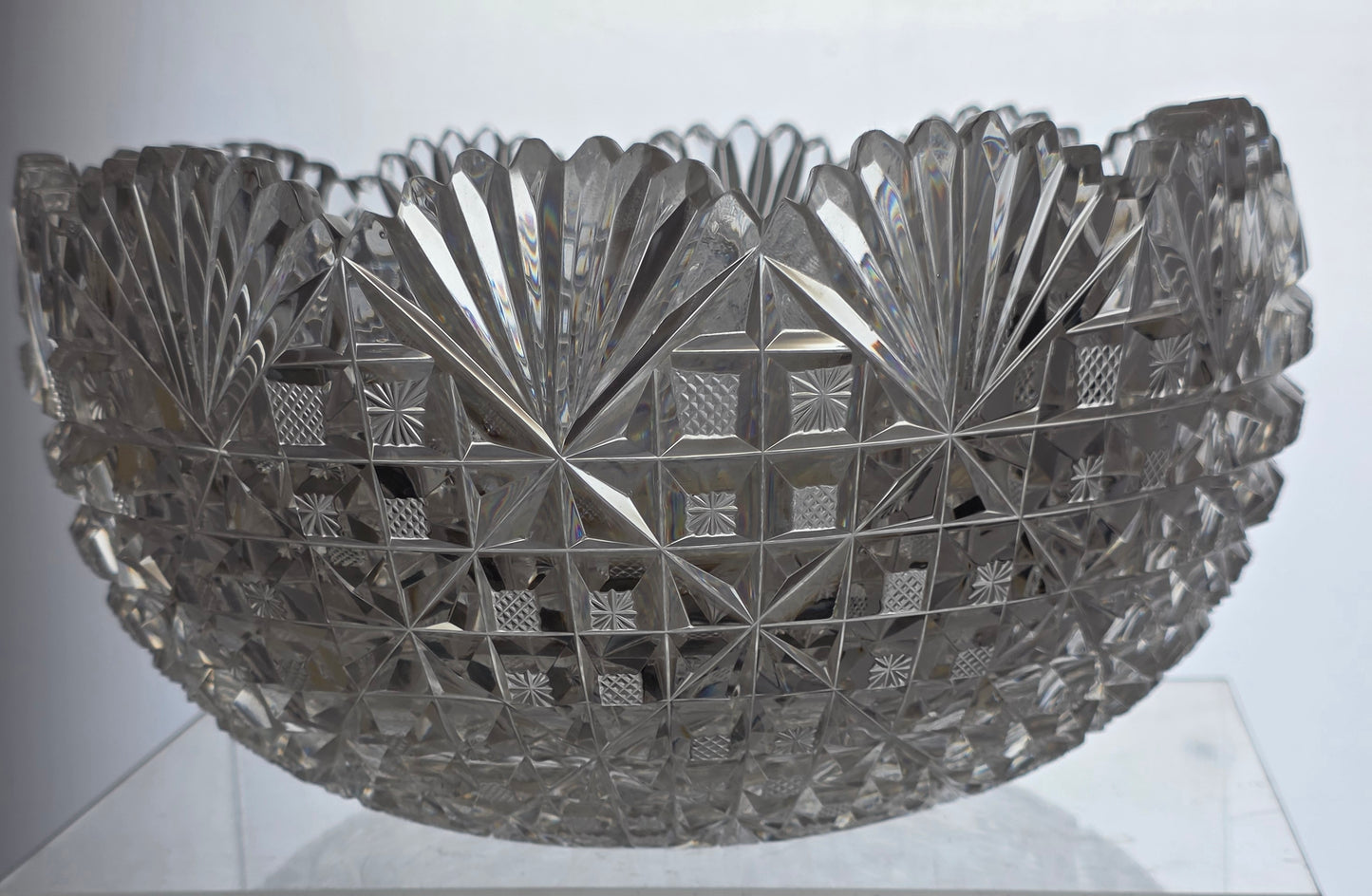 ABP cut glass Clark bowl American brilliant period 1886 -1915 PA6
