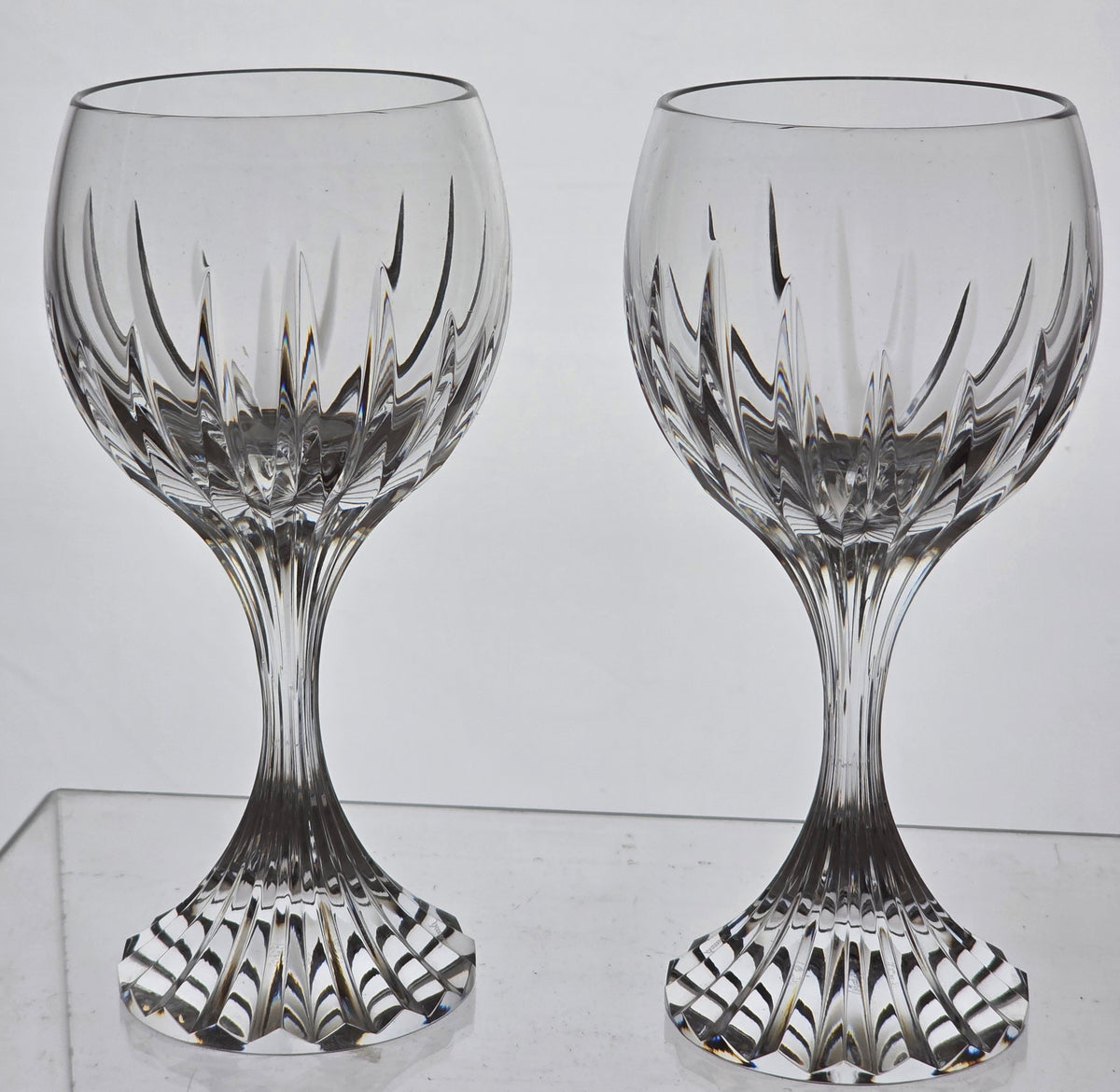 Baccarat Massena wine glasses pair SIGNED