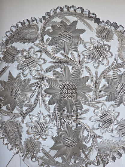 ABP cut glass plate American brilliant period 1886 -1915 tg6