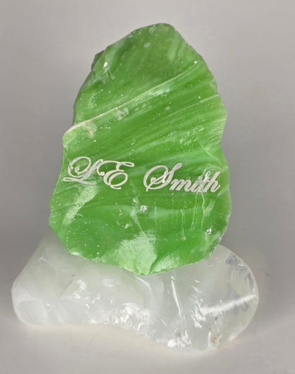 L.E SMITH glass cullet jadeite with white base