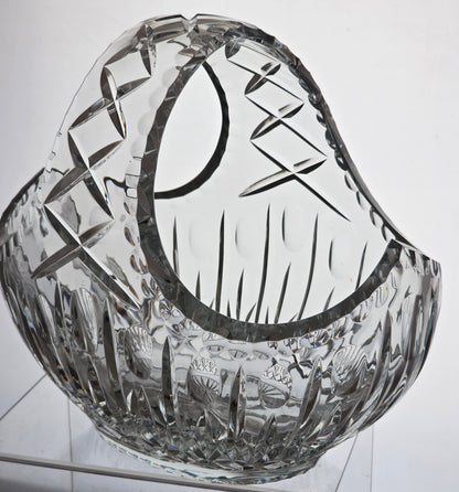Hand cut large crystal basket 10.5 lbs