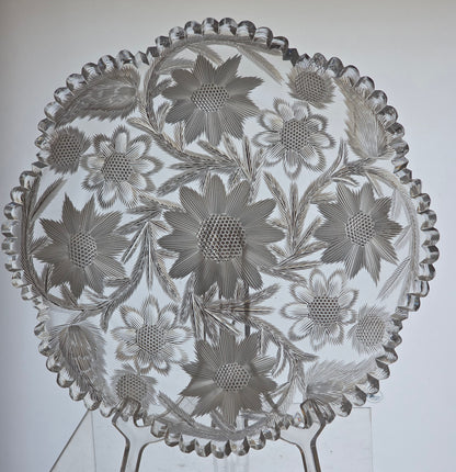 ABP cut glass plate American brilliant period 1886 -1915 tg6