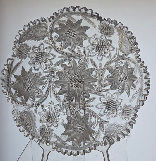 ABP cut glass plate American brilliant period 1886 -1915 tg6