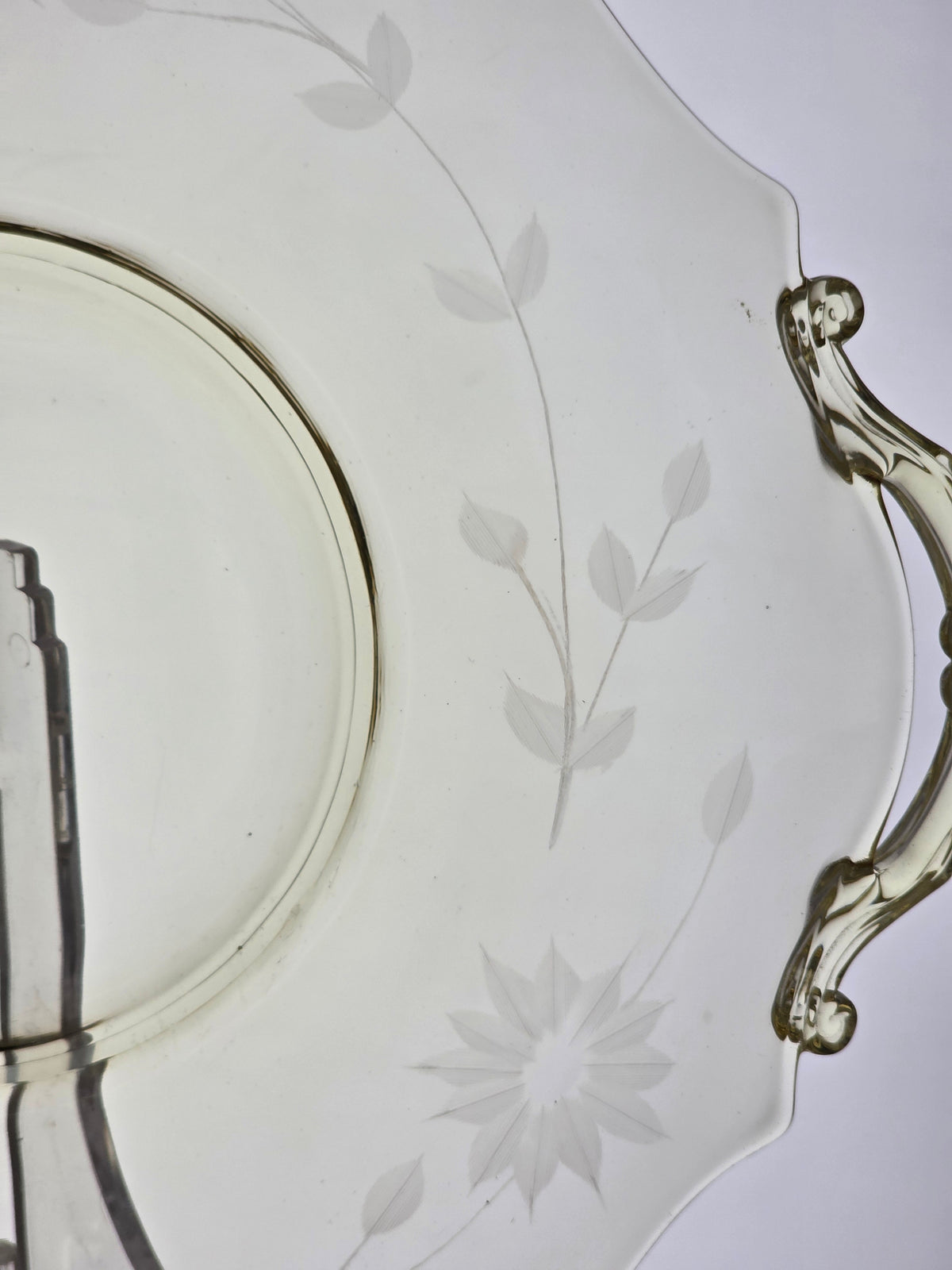 Lancaster Glass Co. Yellow Jubilee serving plate