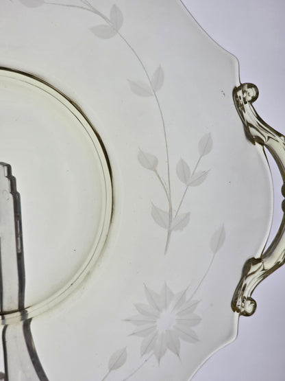 Lancaster Glass Co. Yellow Jubilee serving plate