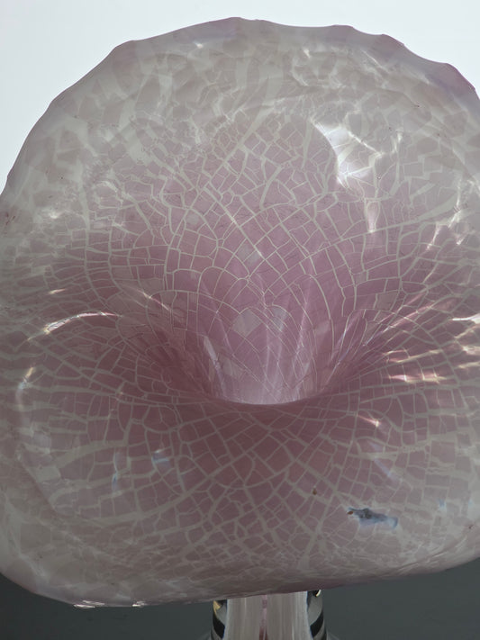 Jack in the pulpit footed glass  vase art glass vase