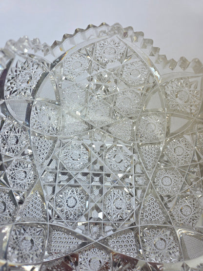 ABP cut glass cluster bowl American brilliant period 1886 -1915 bob15