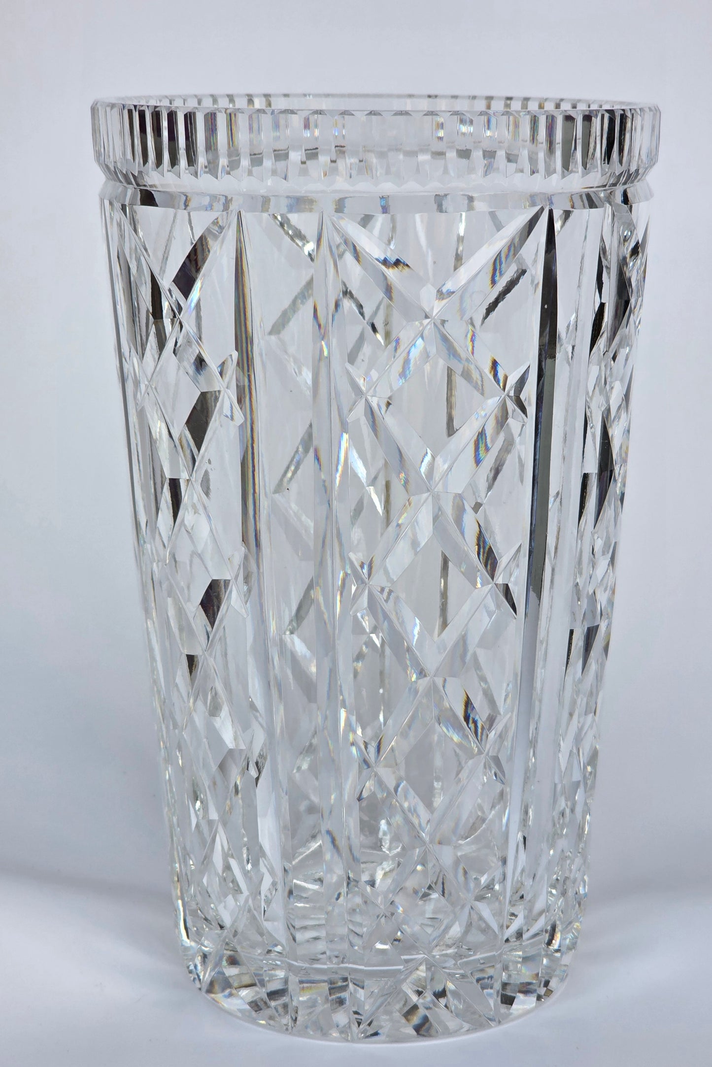 Waterford CUT GLASS  signed vase old cut in Ireland