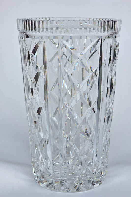 Waterford CUT GLASS  signed vase old cut in Ireland