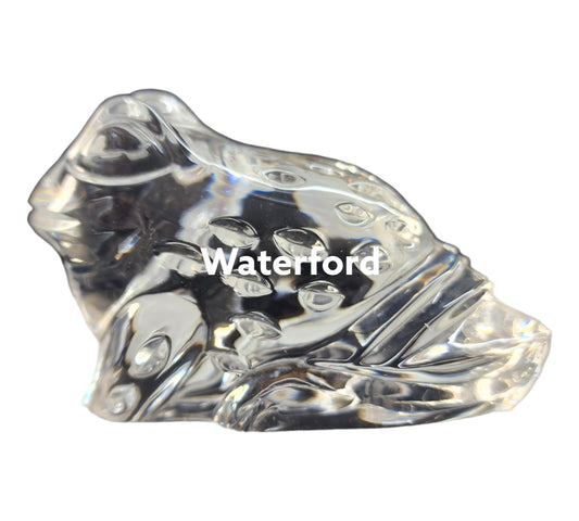 Signed Waterford crystal frog paperweight