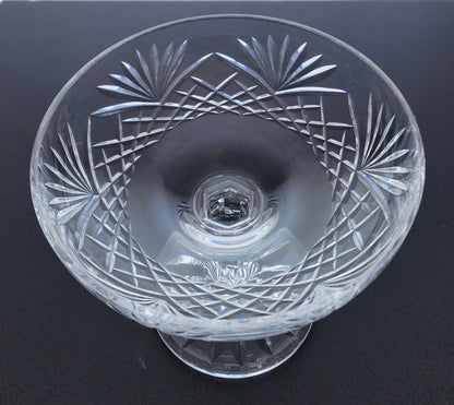 Signed Waterford Hand Cut glass compote Irish Crystal