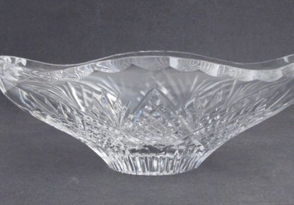 Old  hand Cut Glass oval bowl Crystal, Stone wheel cut - O'Rourke crystal awards & gifts abp cut glass