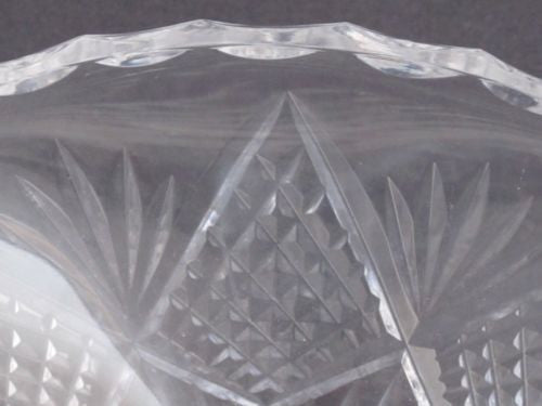 Old  hand Cut Glass oval bowl Crystal, Stone wheel cut - O'Rourke crystal awards & gifts abp cut glass